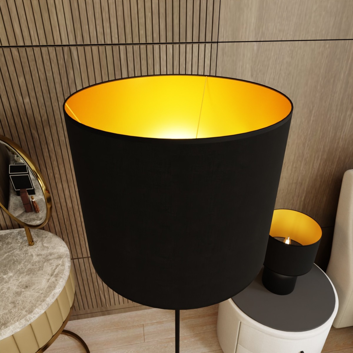 Lampa podłogowa ASPEN LP1 BLACK/GOLD EMIBIG