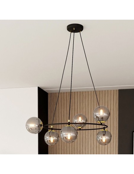 Lampa wisząca AZURA 6 GRAFIT EMIBIG