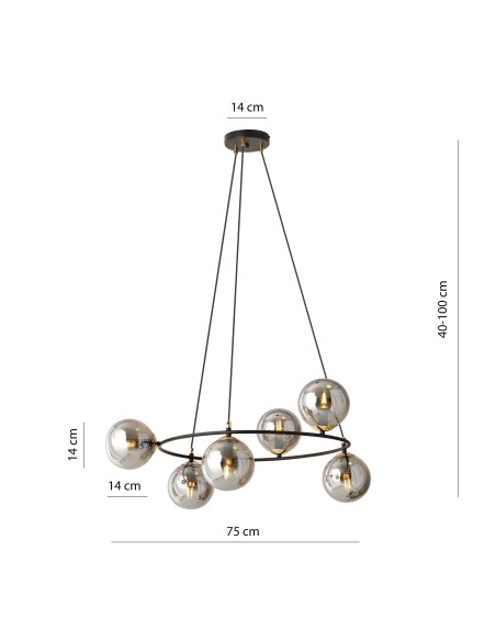 Lampa wisząca AZURA 6 EMIBIG