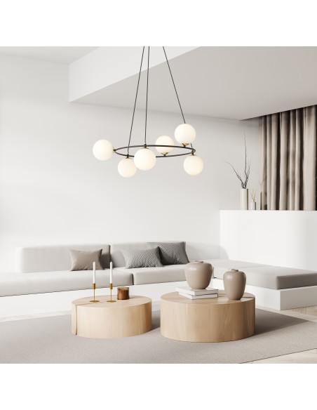 Lampa wisząca AZURA 6 OPAL EMIBIG