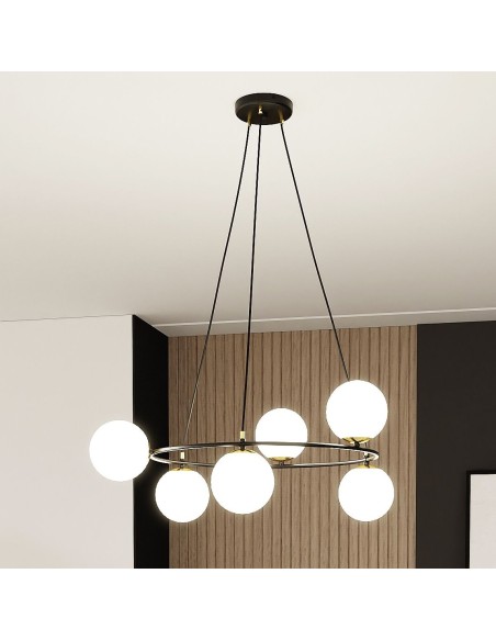 Lampa wisząca AZURA 6 OPAL EMIBIG