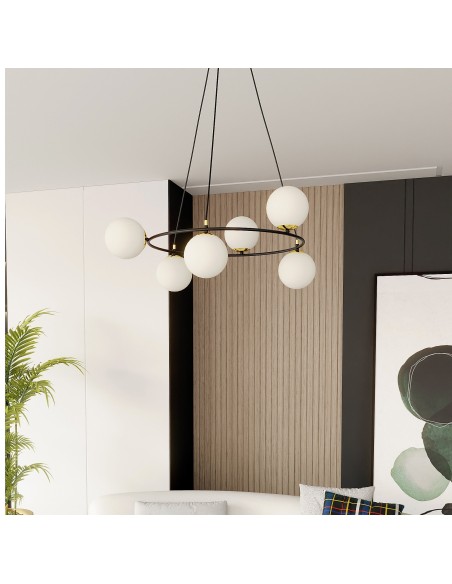 Lampa wisząca AZURA 6 OPAL EMIBIG