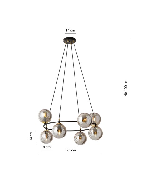 Lampa wisząca AZURA 8 EMIBIG