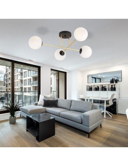 Lampa sufitowa MAGNUM 4 BL OPAL EMIBIG