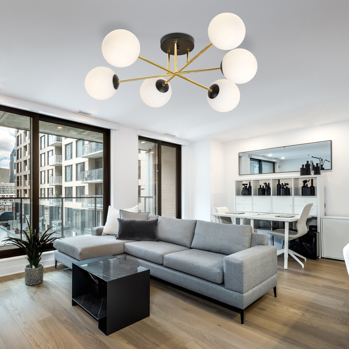 Lampa sufitowa MAGNUM 6 BL OPAL EMIBIG