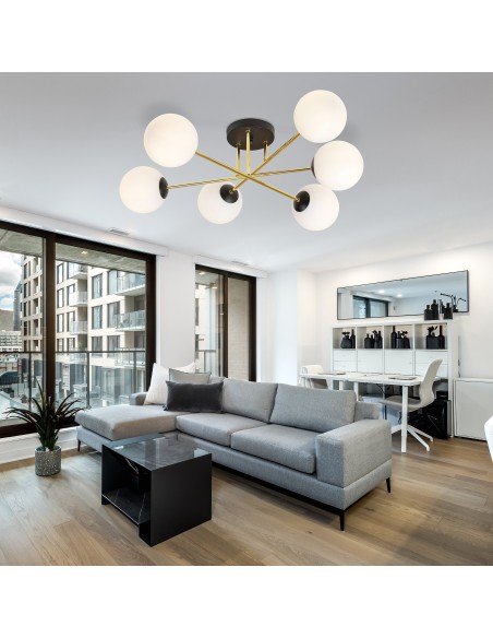 Lampa sufitowa MAGNUM 6 BL OPAL EMIBIG