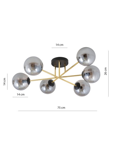 Lampa sufitowa MAGNUM 6 BL EMIBIG