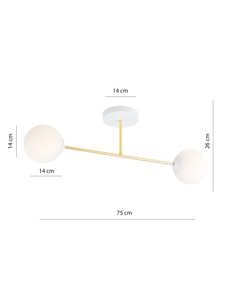 Lampa sufitowa MAGNUM 2 WH OPAL EMIBIG