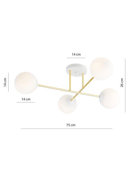 Lampa sufitowa MAGNUM 4 WH EMIBIG