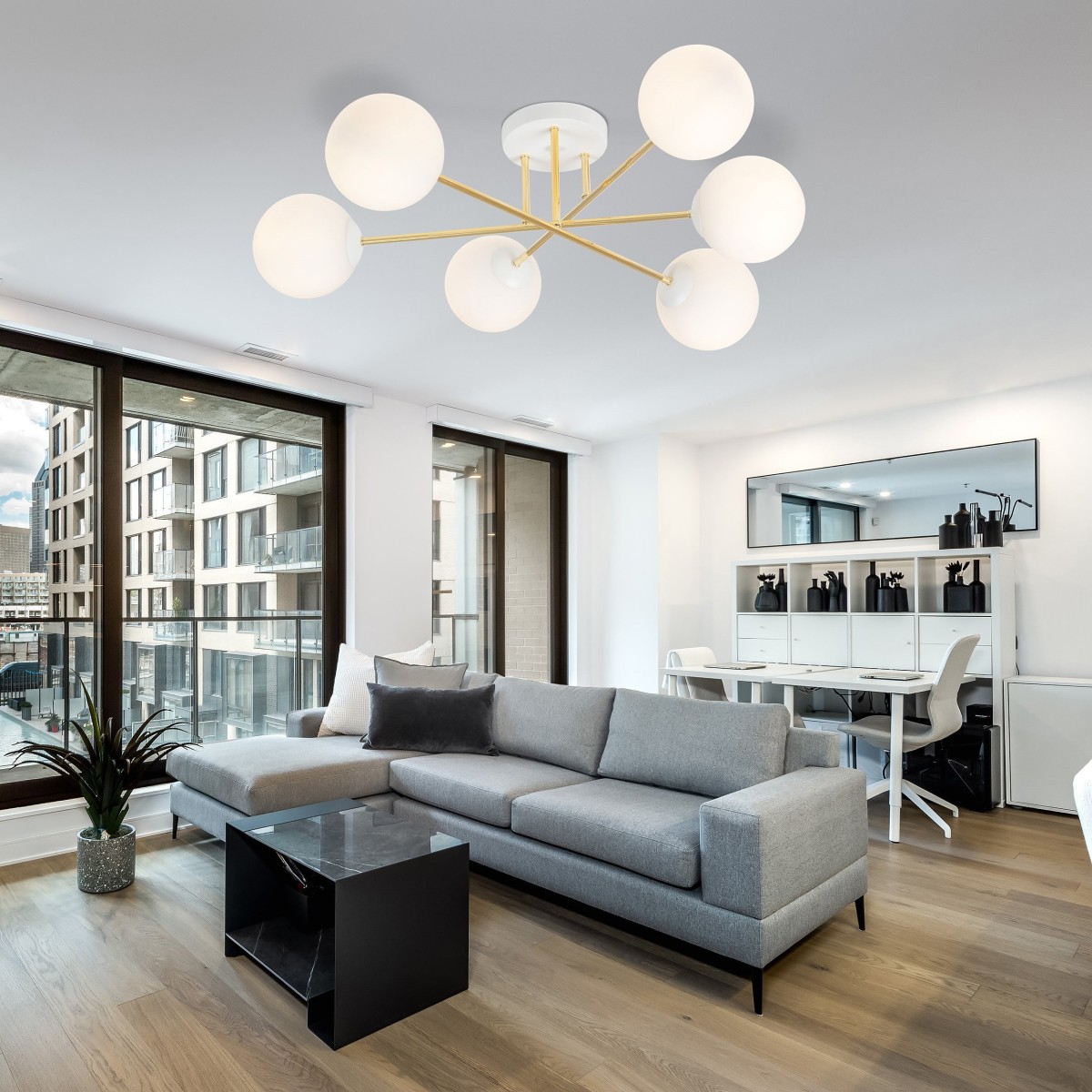 Lampa sufitowa MAGNUM 6 WH OPAL EMIBIG