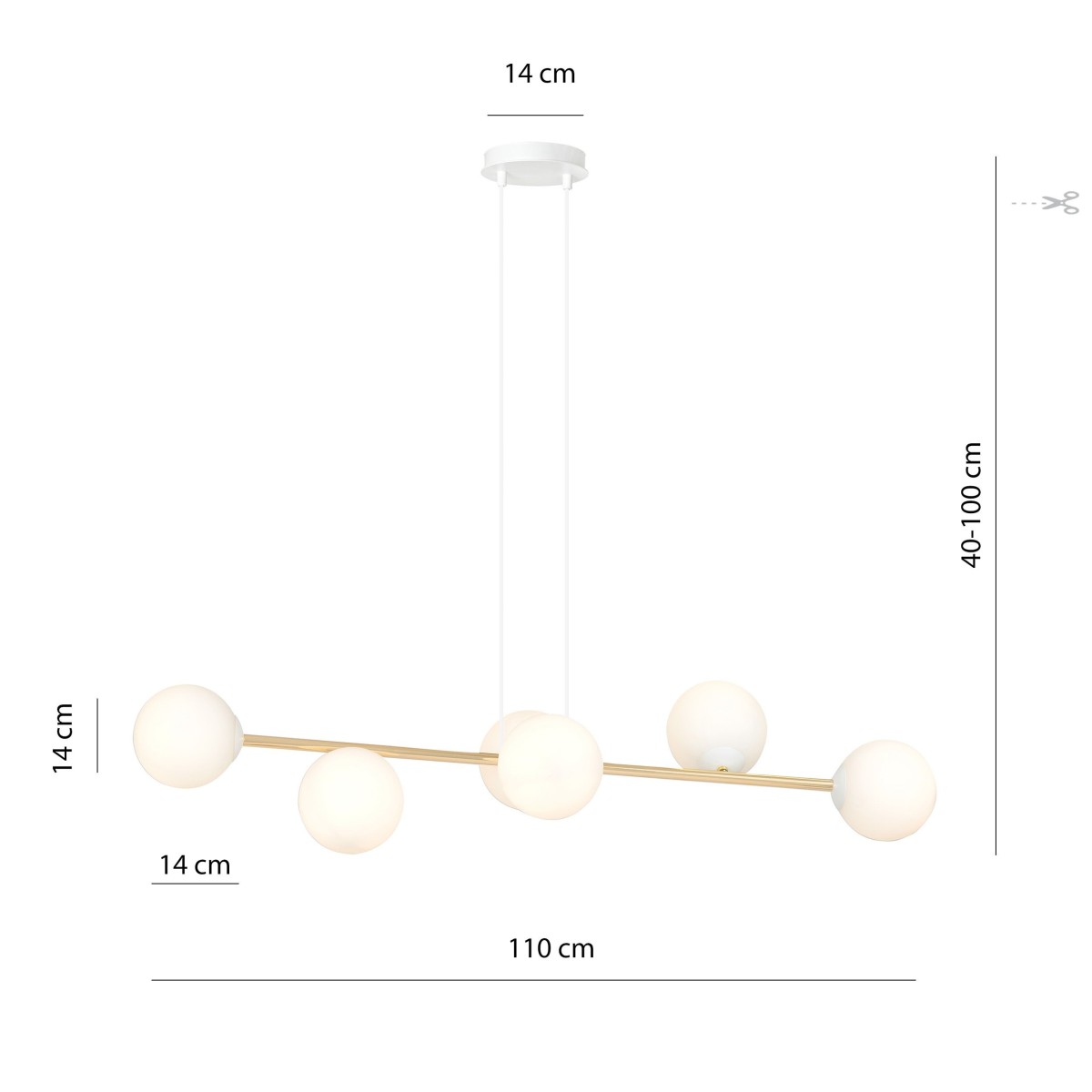 Lampa wisząca GRAVITY 6 WH EMIBIG