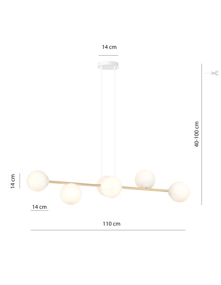 Lampa wisząca GRAVITY 6 WH EMIBIG