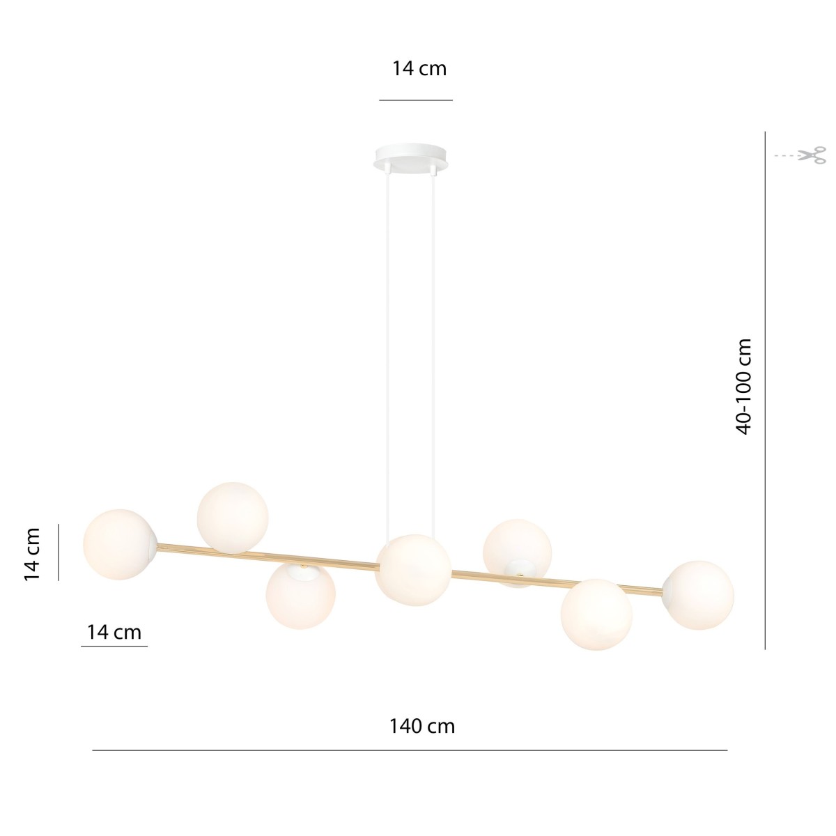 Lampa wisząca GRAVITY 8 WH EMIBIG