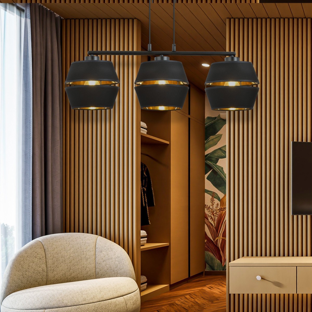 Lampa wisząca PIANO 3 BLACK EMIBIG