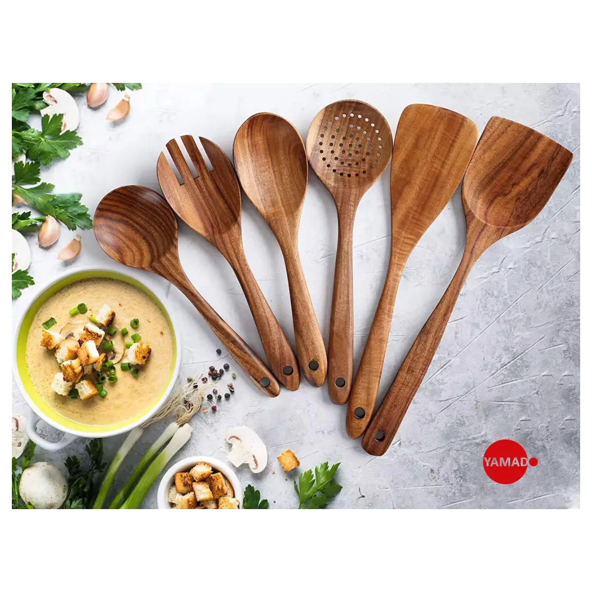 Zestaw przyborów kuchennych YAMADO z drewna DOMILY
