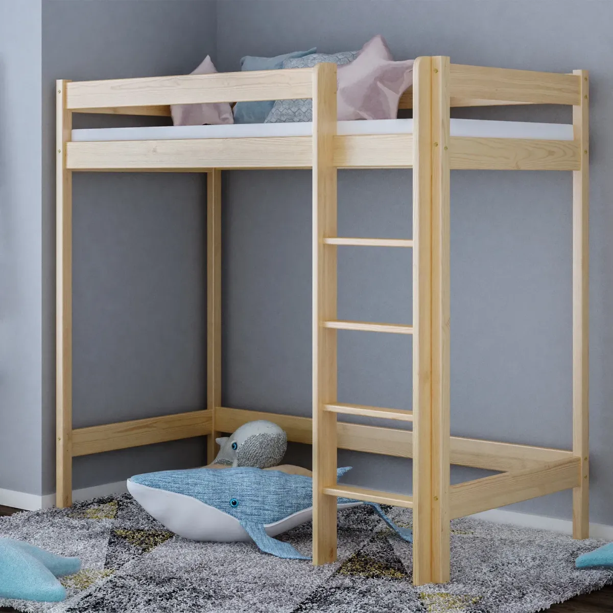 Łóżko drewniane antresola sosna MEBLE WRÓBEL