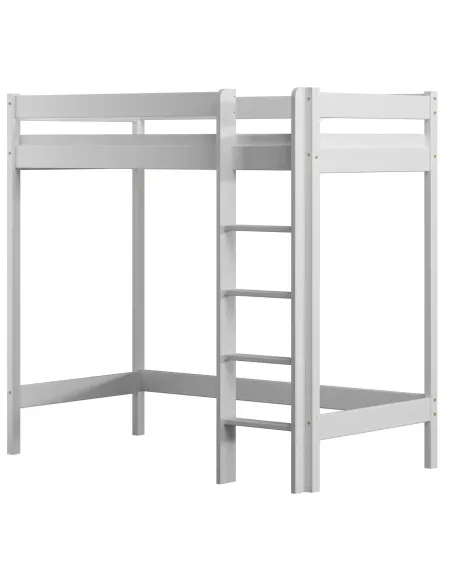 Łóżko drewniane antresola biały MEBLE WRÓBEL
