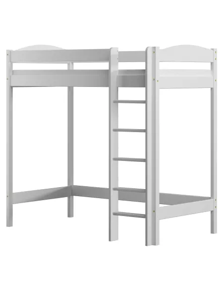 Łóżko drewniane antresola z łukiem biały MEBLE WRÓBEL