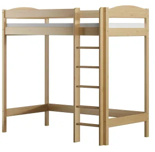 Łóżko drewniane antresola z łukiem sosna MEBLE WRÓBEL