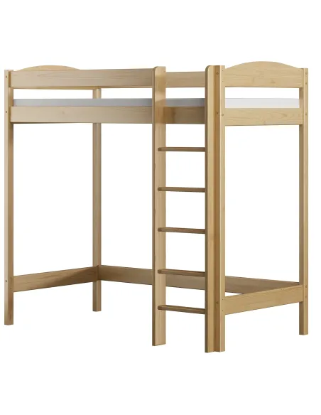 Łóżko drewniane antresola z łukiem sosna MEBLE WRÓBEL