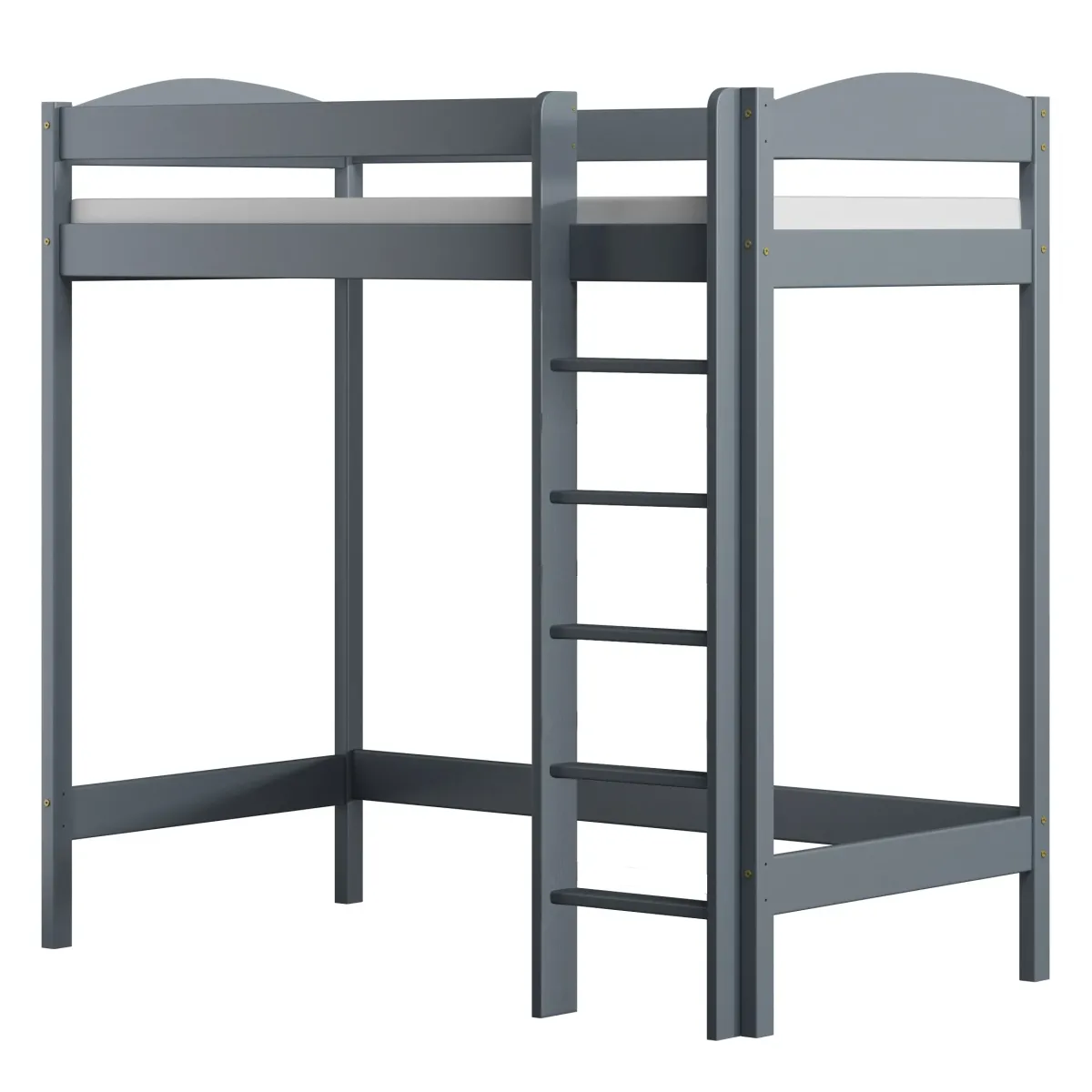 Łóżko drewniane antresola z łukiem szary MEBLE WRÓBEL