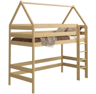 Łóżko drewniane antresola DOMEK sosna MEBLE WRÓBEL