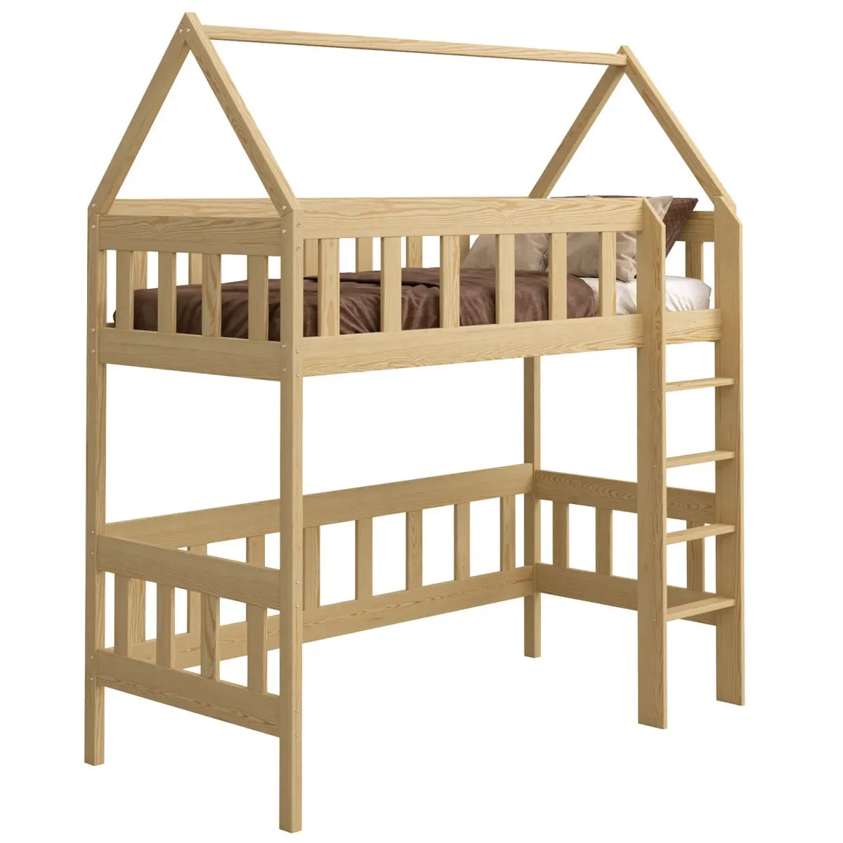 Łóżko drewniane antresola CHWAT sosna MEBLE WRÓBEL