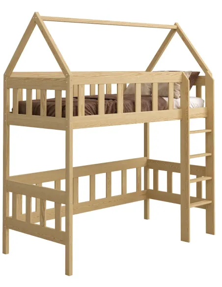 Łóżko drewniane antresola CHWAT sosna MEBLE WRÓBEL