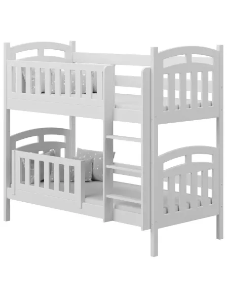 Łóżko drewniane piętrowe ZUZIA biały MEBLE WRÓBEL