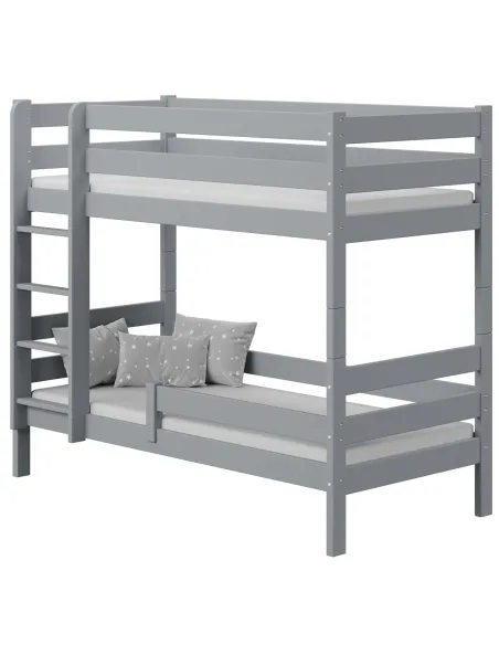 Łóżko drewniane piętrowe GAGATEK LUX szary MEBLE WRÓBEL
