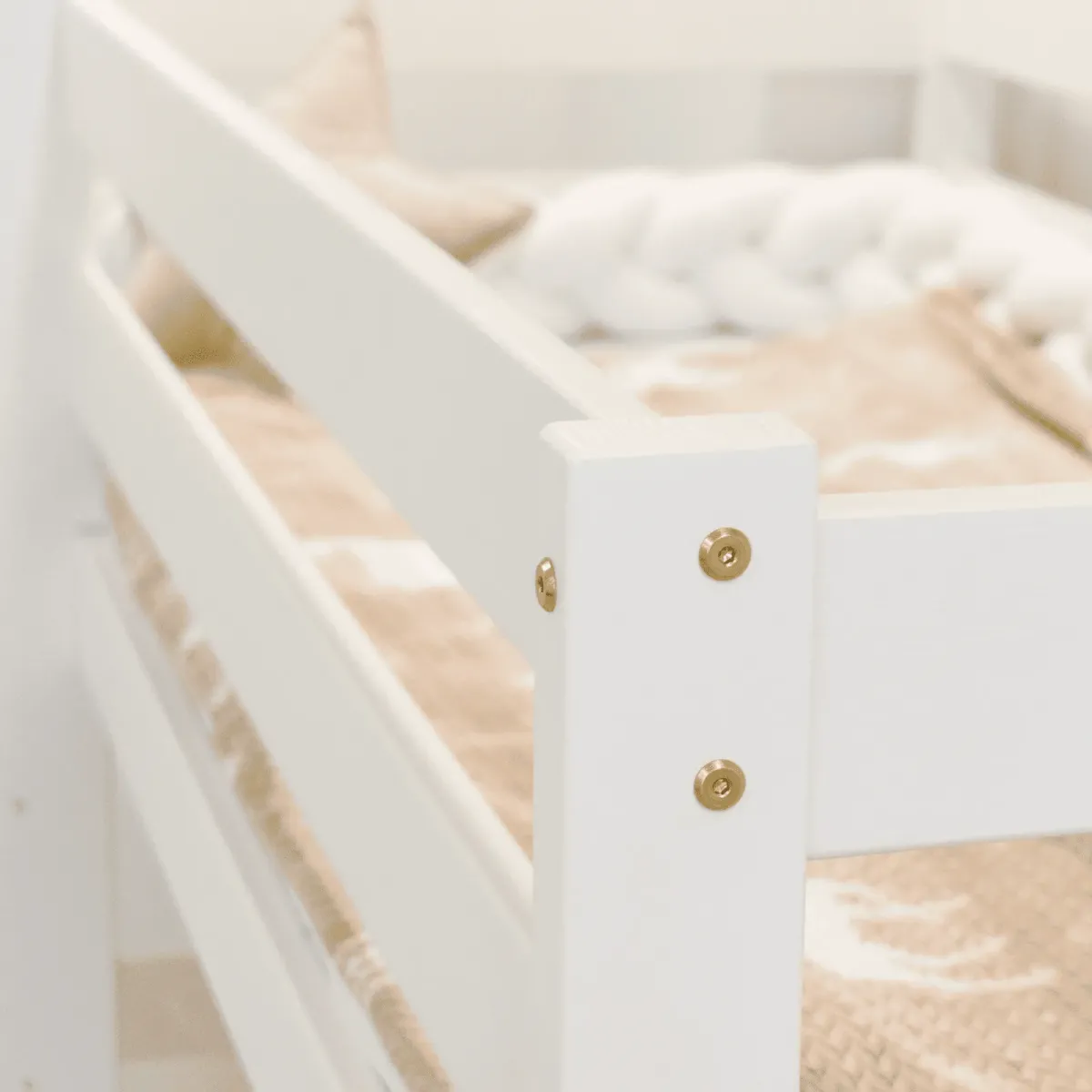 Łóżko drewniane piętrowe GAGATEK LUX biały MEBLE WRÓBEL