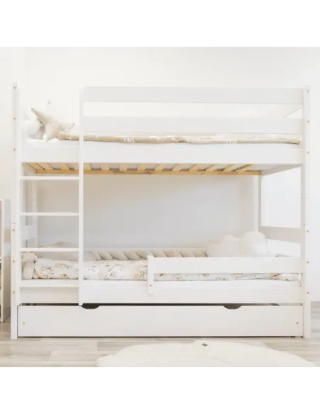 Łóżko drewniane piętrowe GAGATEK LUX biały MEBLE WRÓBEL