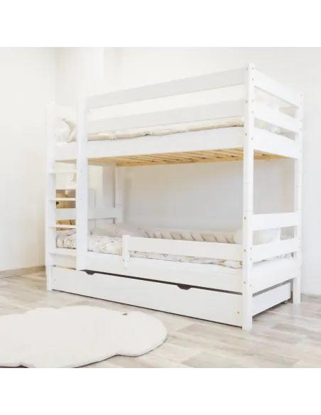 Łóżko drewniane piętrowe GAGATEK LUX biały MEBLE WRÓBEL