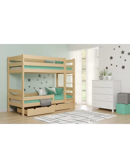Łóżko drewniane piętrowe GAGATEK LUX sosna MEBLE WRÓBEL