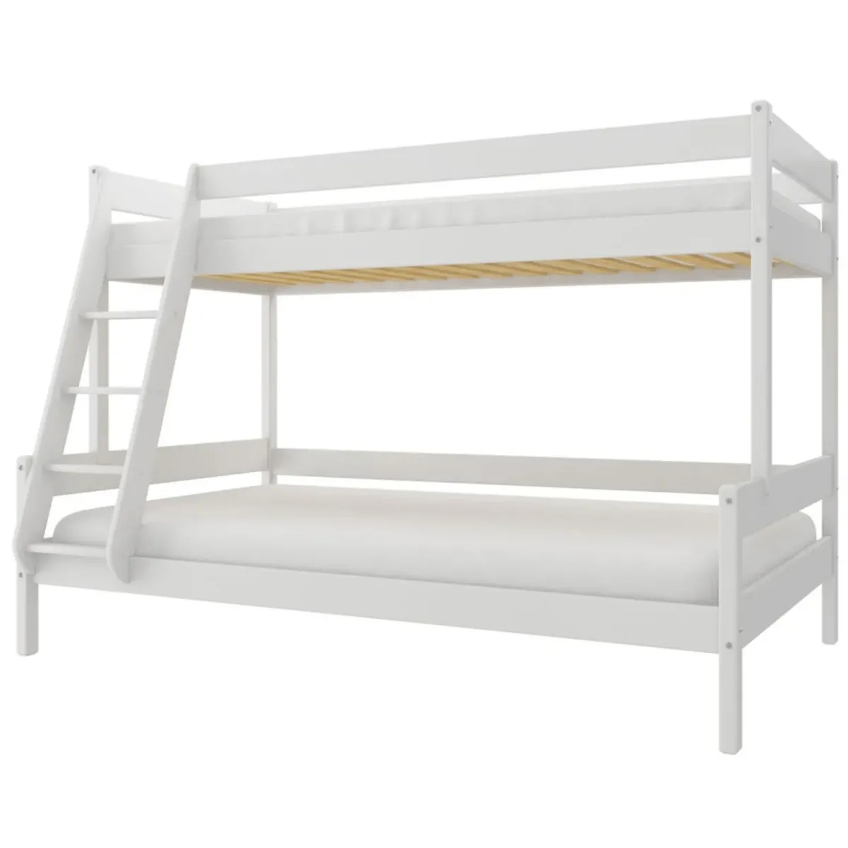 Łóżko drewniane piętrowe FAMILIJNE biały MEBLE WRÓBEL