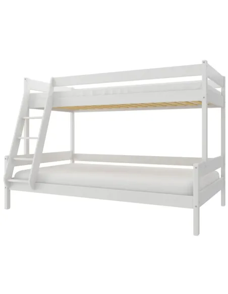 Łóżko drewniane piętrowe FAMILIJNE biały MEBLE WRÓBEL