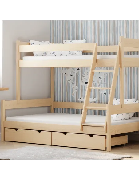 Łóżko drewniane piętrowe FAMILIJNE sosna MEBLE WRÓBEL
