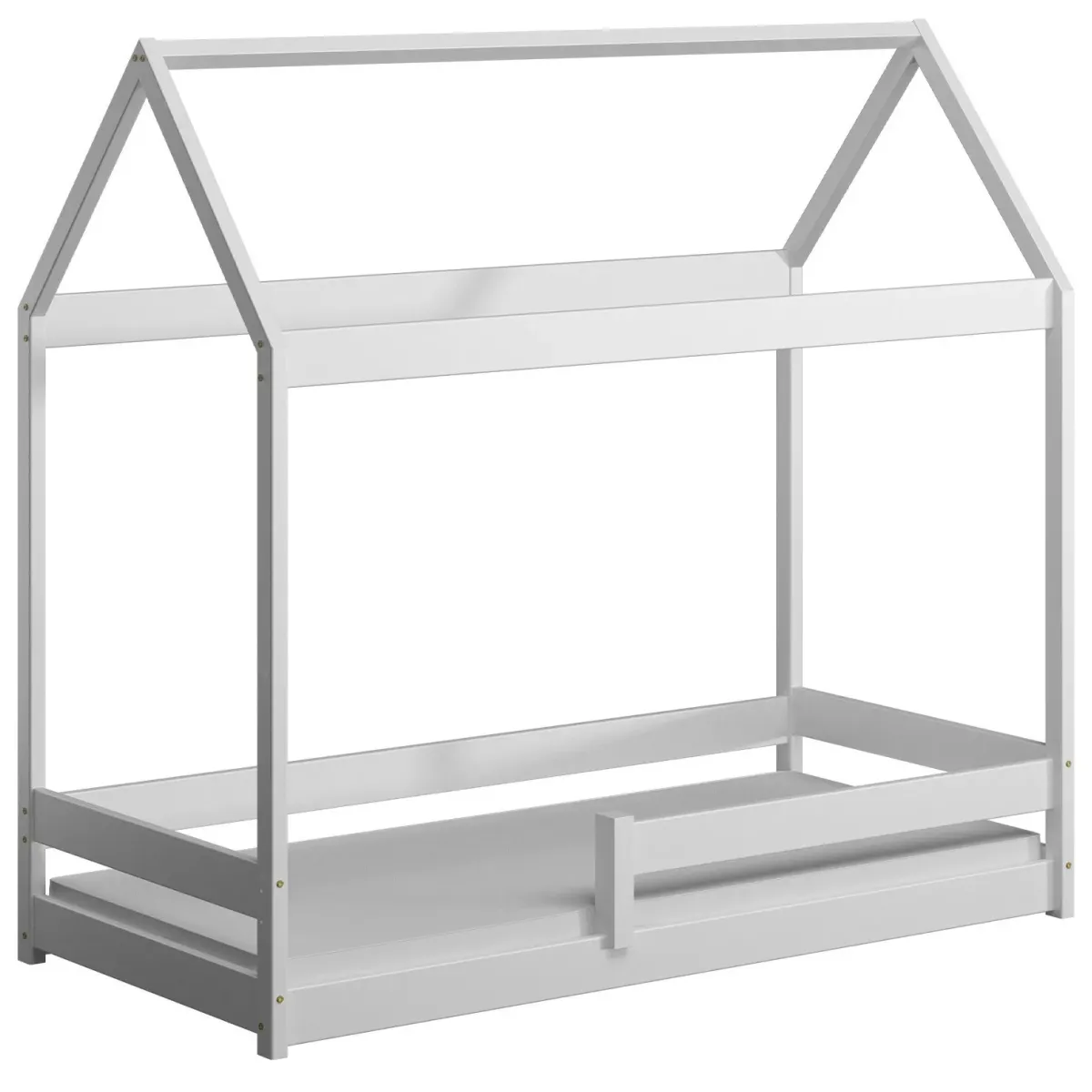 Łóżko drewniane pojedyncze DOMEK MIŚ biały MEBLE WRÓBEL