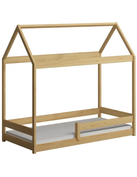 Łóżko drewniane pojedyncze DOMEK MIŚ sosna MEBLE WRÓBEL