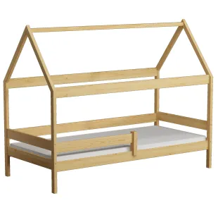 Łóżko drewniane pojedyncze DOMEK PLUS sosna MEBLE WRÓBEL