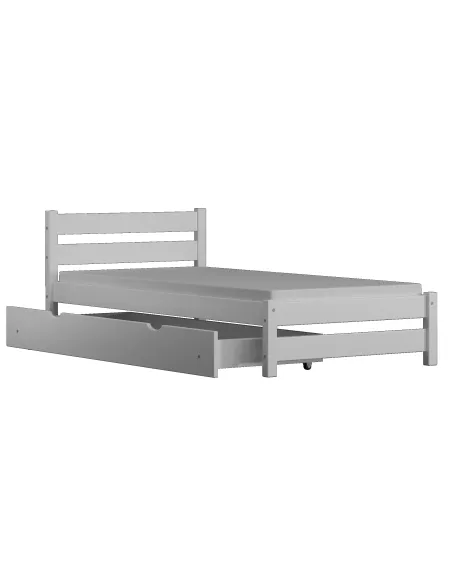 Łóżko drewniane pojedyncze KARO biały MEBLE WRÓBEL