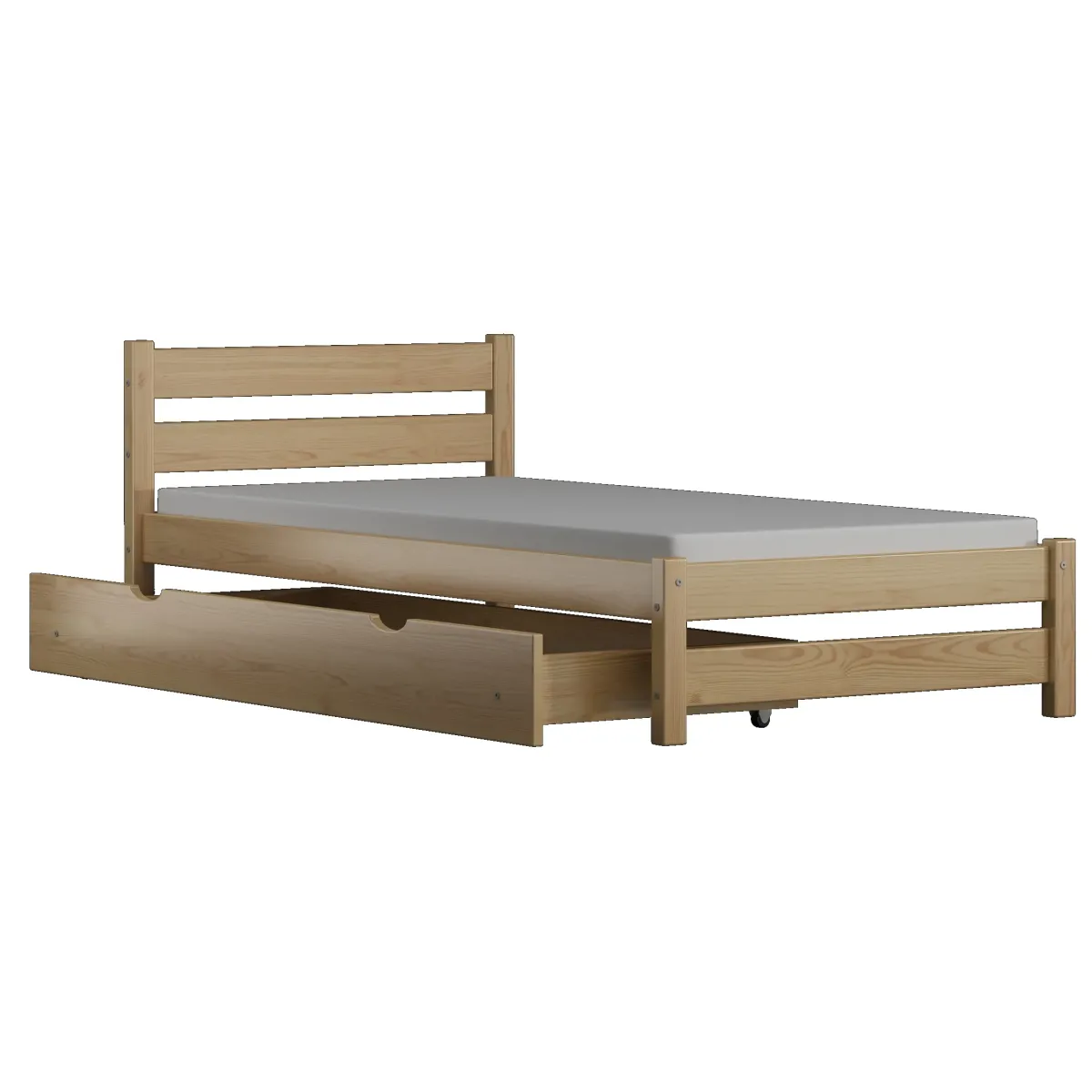 Łóżko drewniane pojedyncze KARO sosna MEBLE WRÓBEL