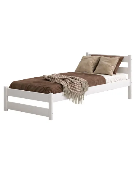 Łóżko drewniane pojedyncze KARO biały MEBLE WRÓBEL