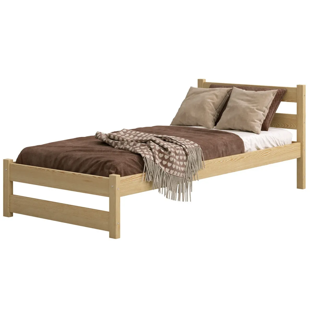 Łóżko drewniane pojedyncze KARO sosna MEBLE WRÓBEL