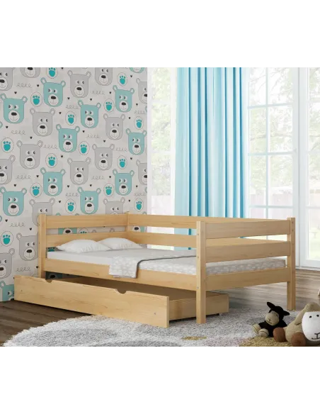 Łóżko drewniane pojedyncze KARO Z sosna MEBLE WRÓBEL