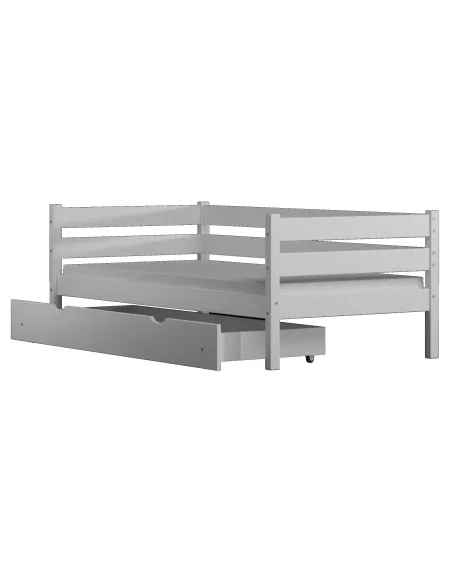 Łóżko drewniane pojedyncze KARO Z biały MEBLE WRÓBEL