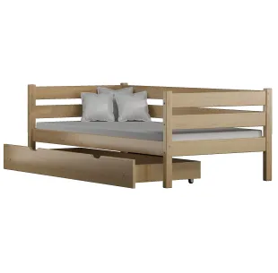 Łóżko drewniane pojedyncze KARO Z sosna MEBLE WRÓBEL