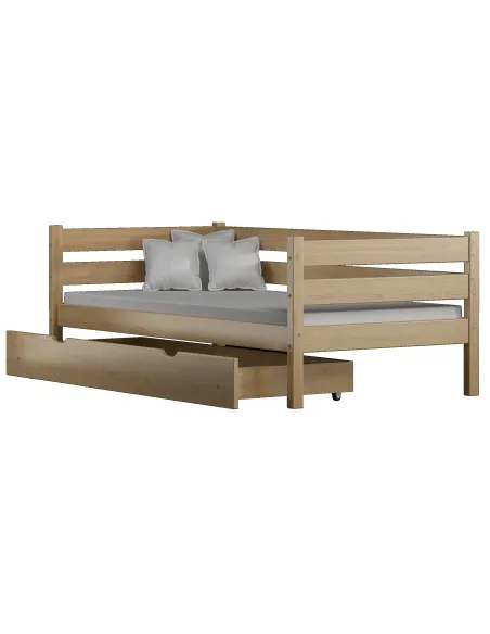 Łóżko drewniane pojedyncze KARO Z sosna MEBLE WRÓBEL