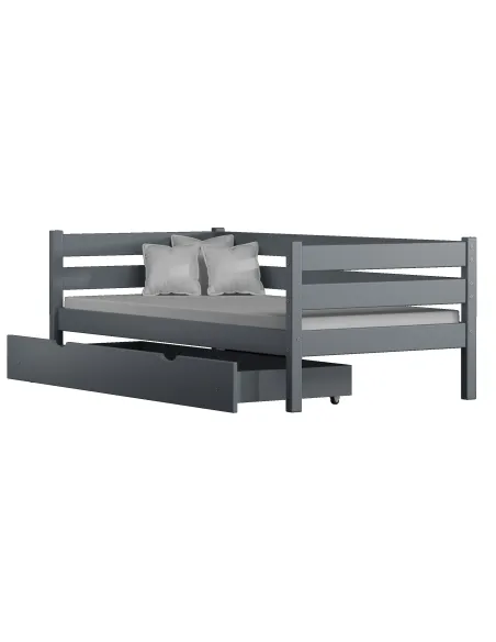 Łóżko drewniane pojedyncze KARO Z szary MEBLE WRÓBEL