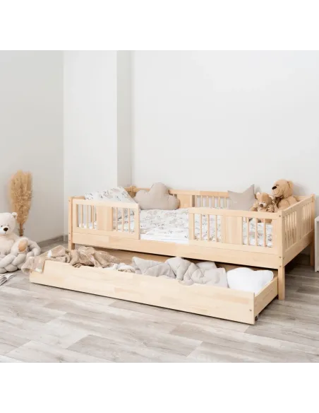 Łóżko drewniane pojedyncze LUNA 20 z szufladą MEBLE WRÓBEL